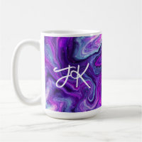 Personalised Purple, Blue, Pink Marble Fluid Art