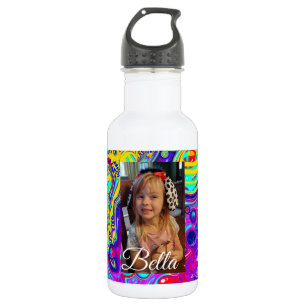Personalised Purple, Blue, Yellow Photo 532 Ml Water Bottle