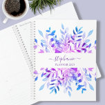 Personalised Purple Botanical  Planner<br><div class="desc">This modern floral Planner is decorated with watercolor foliage in shades of purple and blue. Easily customisable with the year, your name, or monogram. Use the Design Tool to change the text size, style, or colour. As we create our artwork you won't find this exact image from other designers. Original...</div>