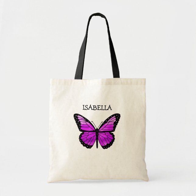 Personalised Purple Butterfly Tote Bag (Front)