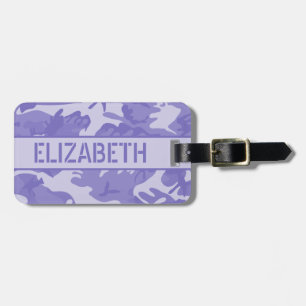 Personalised Purple Camo Luggage Tag