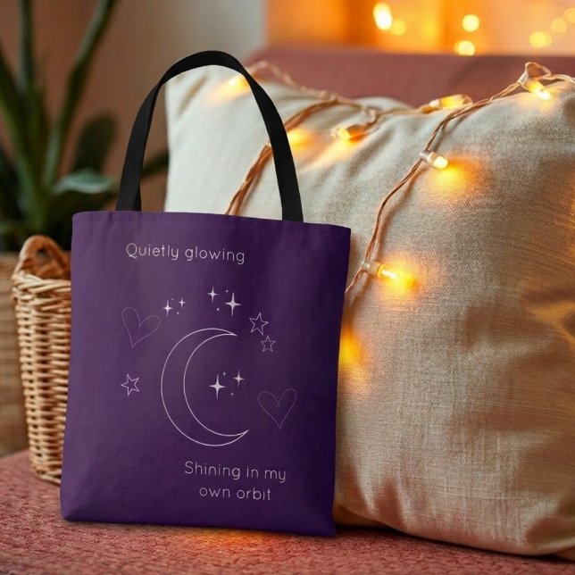 Personalised Purple Celestial Line Art Tote Bag (Creator Uploaded)