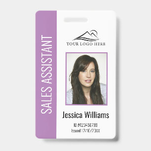 Personalised Purple Corporate Employee Security ID Badge