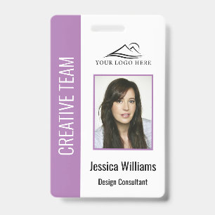 Personalised Purple Corporate Employee Security ID Badge