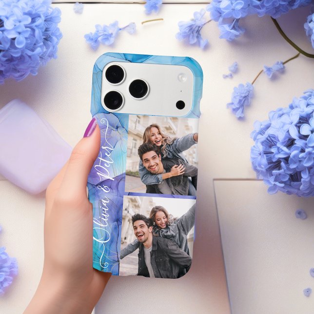 Personalised Purple Couple photo collage with name (Creator Uploaded)