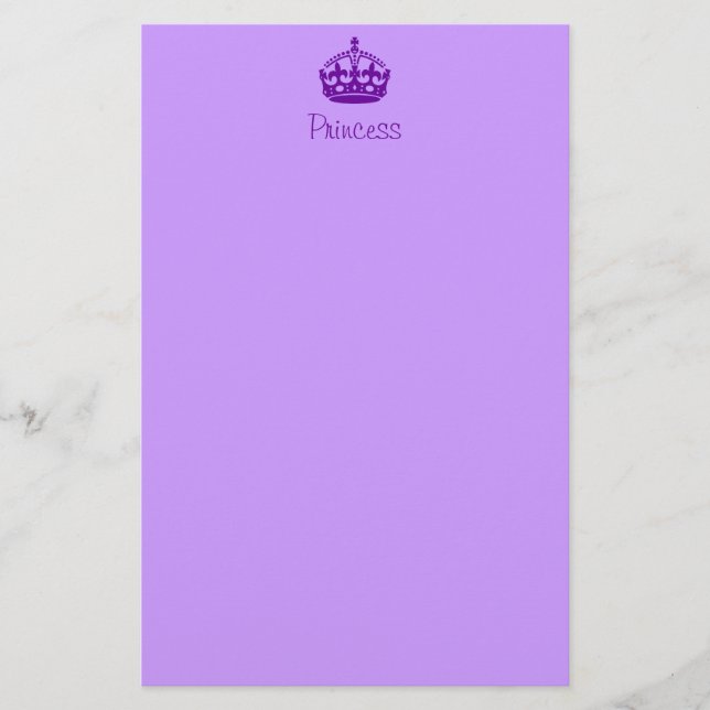 Personalised Purple Crown Stationery (Front)
