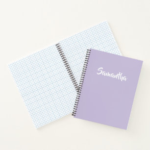 Personalised purple custom name notebook