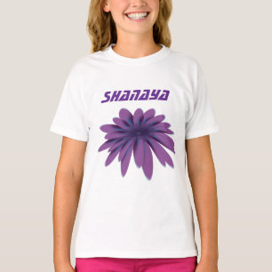 Personalised Purple Daisy Flower Illustration T-Shirt