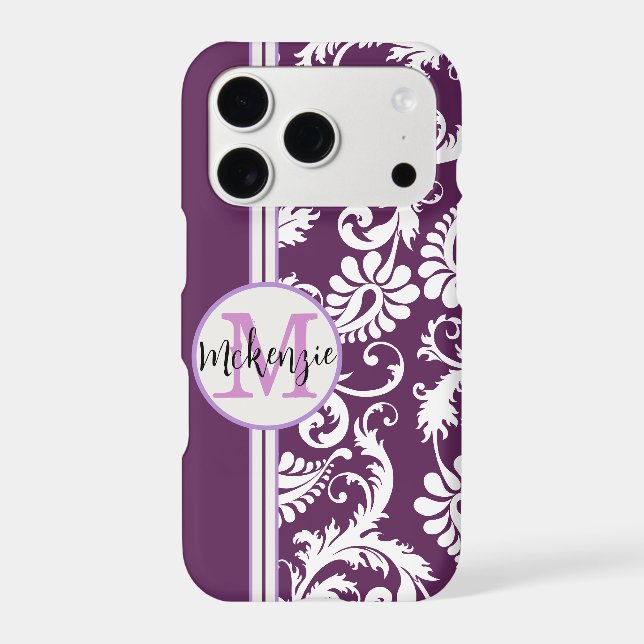 Personalised Purple Damask Pattern (Back)