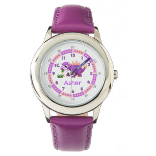 Personalised Purple Dinosaur Ankylosaurus Kids Watch
