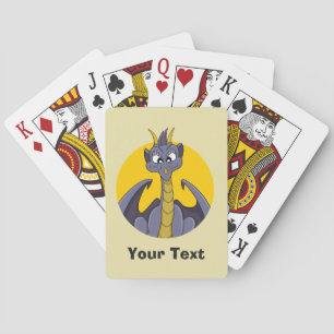 Personalised Purple dragon cartoon Playing Cards