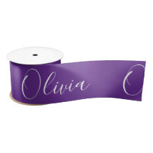 Personalised Purple Elegant Name Satin