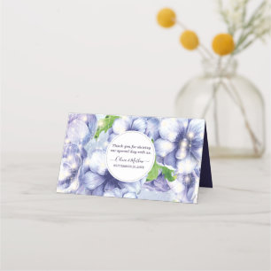 Personalised Purple Floral Anemone Wedding Place Card