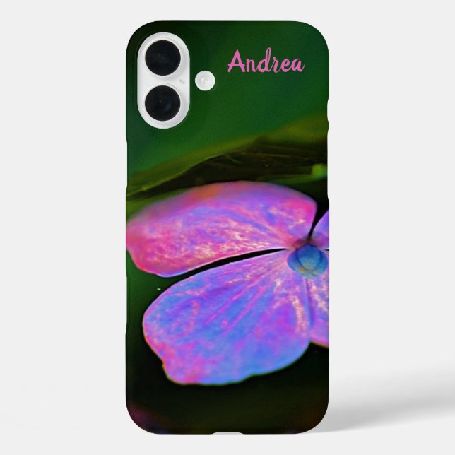 Personalised Purple Flower Apple iPhone Case (Back)