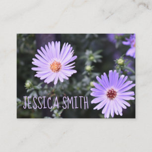 Personalised Purple Flowers Garden Photo Floral Business Card