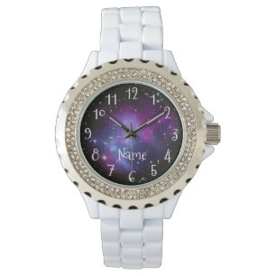 Personalised Purple Galaxy Space Photo Watch