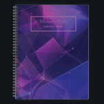 Personalised Purple Geometric Graph Paper Notebook<br><div class="desc">Purple geometric simple design notebook for engineers,  architects or engineering students with space for the name of the school subject and name you can easily change.</div>