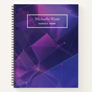 Personalised Purple Geometric Simple Graph Paper Notebook