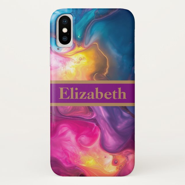 Personalised Purple Glitter Faux Foil Confetti Case-Mate iPhone Case (Back)