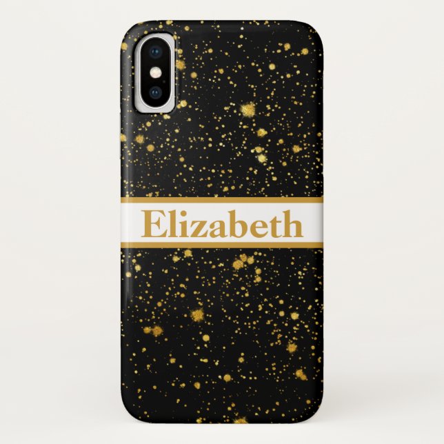 Personalised Purple Glitter Faux Foil Confetti Case-Mate iPhone Case (Back)