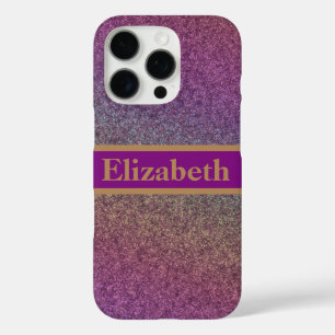 Personalised Purple Glitter Faux Foil Confetti iPhone 16 Pro Case