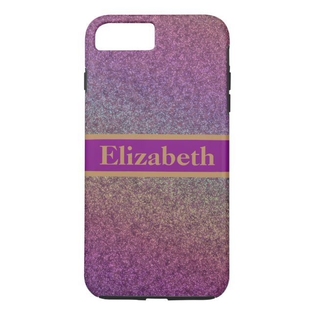 Personalised Purple Glitter Faux Foil Confetti Case-Mate iPhone Case (Back)