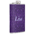 Personalised Purple Glitter Flask