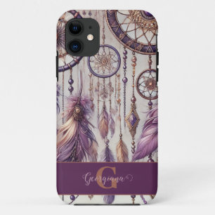 Personalised Purple & Gold Boho Dreamcatchers Case-Mate iPhone Case
