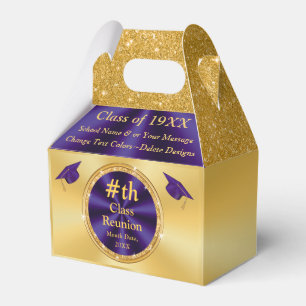 Personalised Purple Gold, Class Reunion Favours, Favour Box