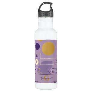 Personalised Purple & Gold Scandinavian Minimalist 710 Ml Water Bottle