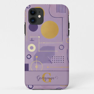 Personalised Purple & Gold Scandinavian Minimalist Case-Mate iPhone Case