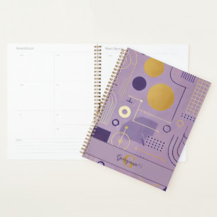 Personalised Purple & Gold Scandinavian Minimalist Planner