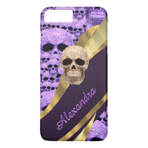 Personalised purple gothic skull Case-Mate iPhone case