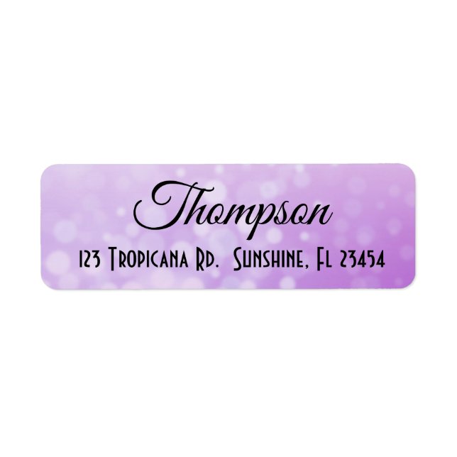Personalised Purple Gradient  Return Address Label (Front)
