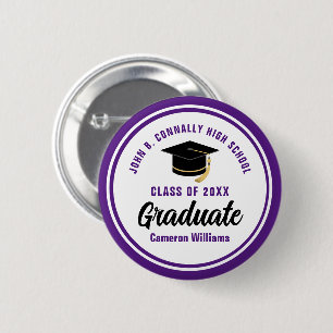 Personalised Purple Graduate 2025 Graduation Party 6 Cm Round Badge
