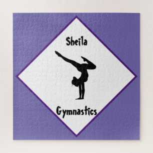 Personalised Purple Gymnastics Jigsaw Puzzle