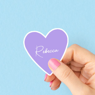 Personalised Purple Heart Sticker