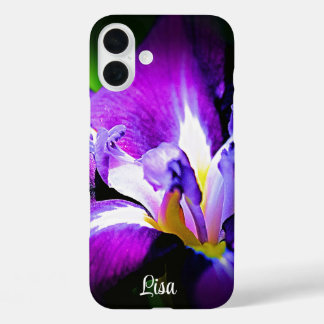 Personalised Purple Iris Flower iPhone Case