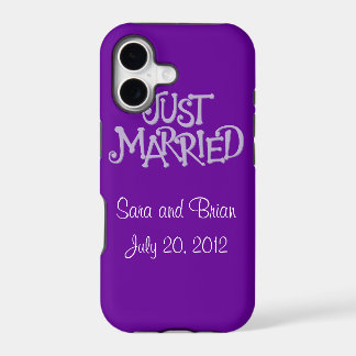 Personalised Purple Just Married iPhone 5 Case