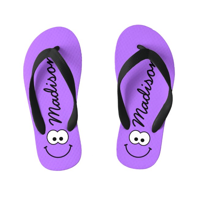 Personalised Purple Kid's Jandals (Footbed)