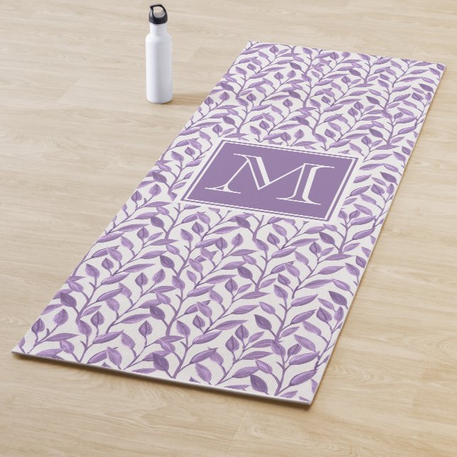 Personalised Purple Leaves Yoga Mat (In Situ)