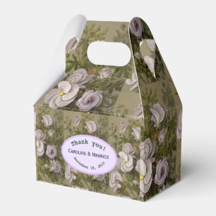 Personalised Purple Lilac Hibiscus Covered Wedding Favour Box