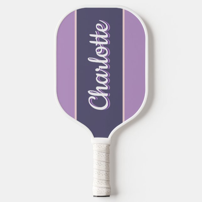 Personalised Purple Lilac Retro Typography Pickleball Paddle (Front)