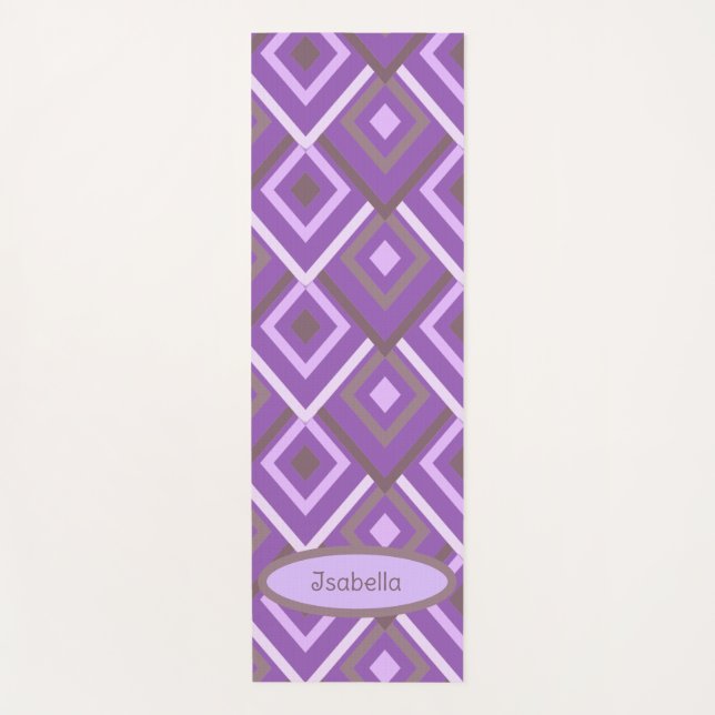 Personalised Purple Modern Abstract Yoga Mat (Front)