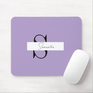 Personalised Purple Mousepad with Initial and Name