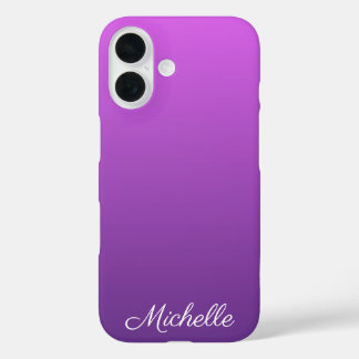 Personalised purple ombre iPhone 16 case