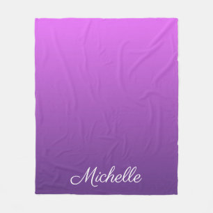 Personalised purple ombre fleece blanket