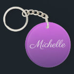 Personalised purple ombre key ring<br><div class="desc">Personalised purple ombre</div>