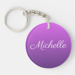 Personalised purple ombre key ring