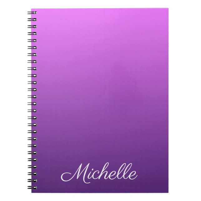 Personalised purple ombre notebook (Front)